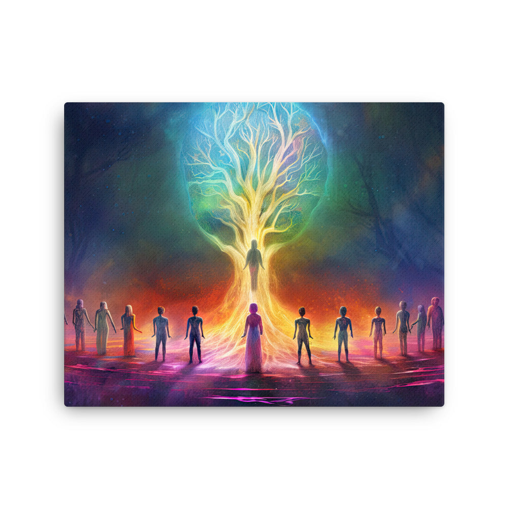 Chakra energy illuminating love & peace | heart canvas print texture detail close-up