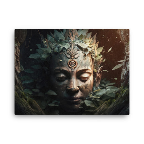 Yoga zen buddha nature canvas canvas wall art in living room mockup
