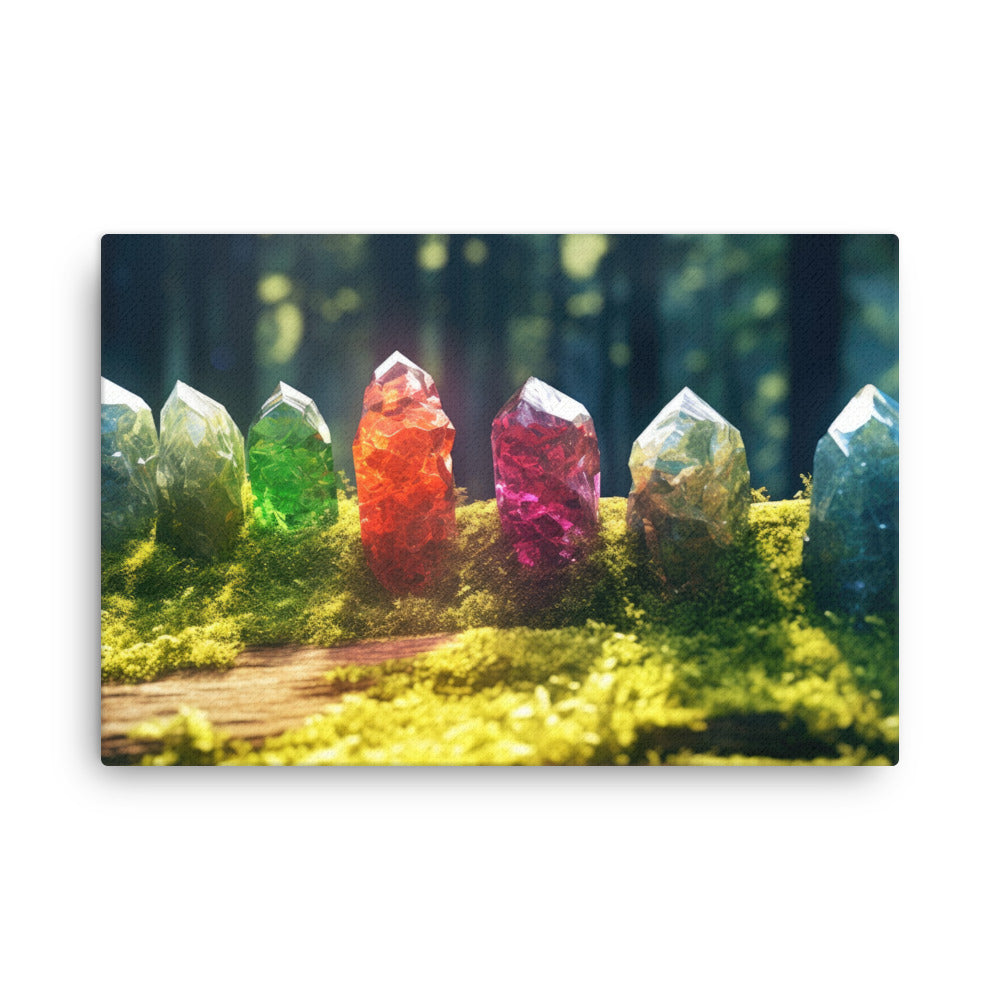 Sacred geometry earth's treasures crystal canvas wall art print