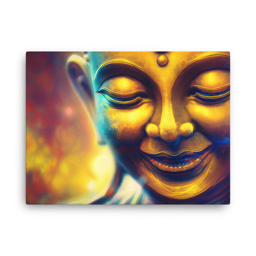 Yoga zen buddha's light canvas canvas wall art in living room mockup