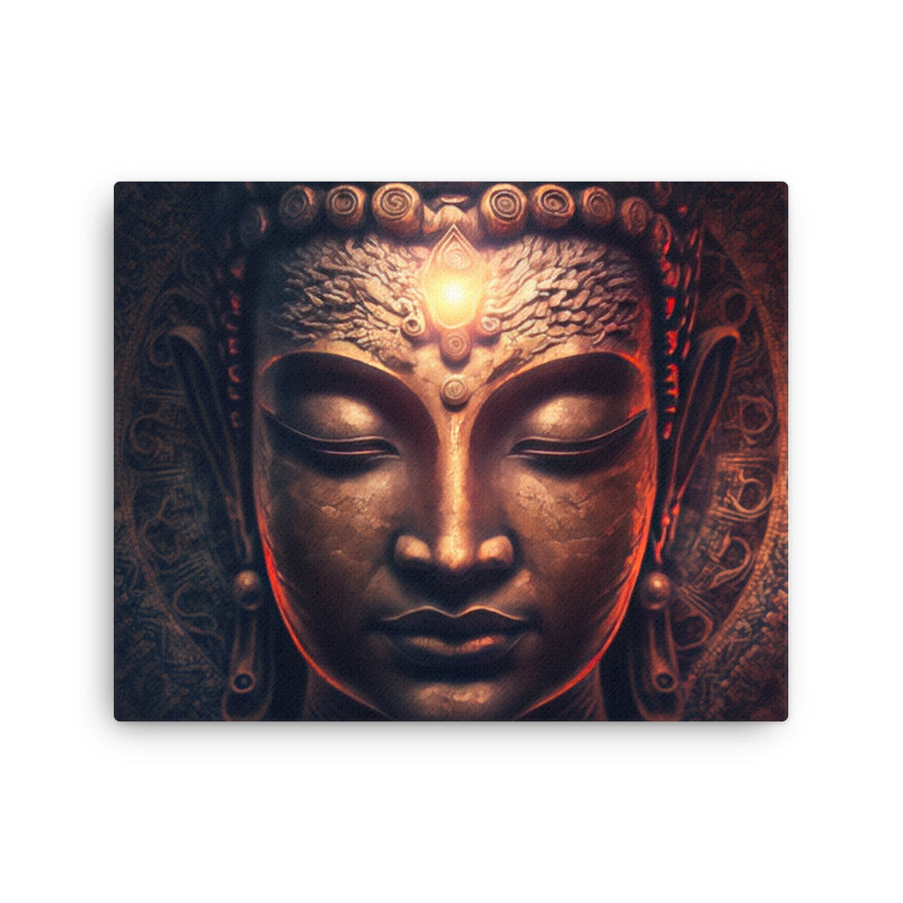 buddha meditation Spiritual Buddha canvas wall art in meditation space mockup