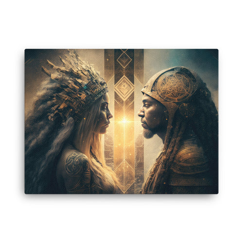 buddha meditation Nature & Shamanic - Love Connection Art canvas wall art in bedroom mockup