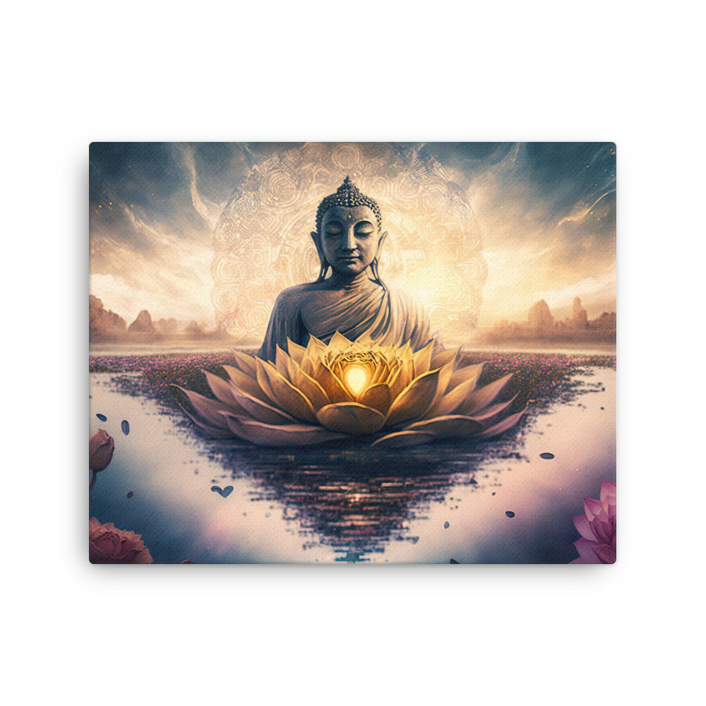 Yoga zen eternal teachings buddha canvas print texture detail close-up