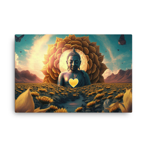 Chakra energy buddha's heart | compassion & love canvas wall art print