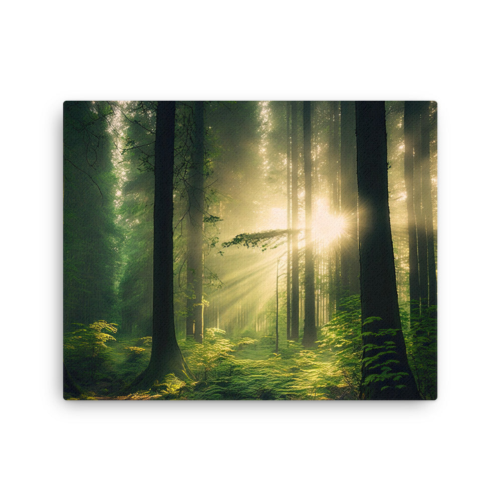 Chakra energy verdant enchantment green forest : nature's mysteries canvas print texture detail close-up