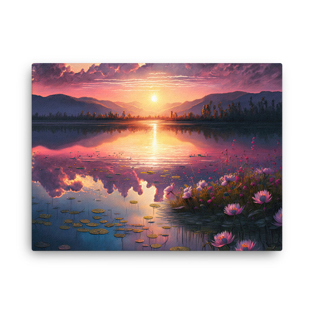 Nature shamanic awakening colors sunrise canvas wall art in living room mockup