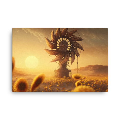 Chakra energy nature's breath windmill art landscape canvas wall art print
