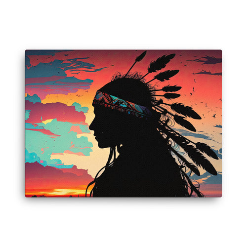 buddha meditation Yoga & Zen - Shaman Silhouettes Art canvas wall art in bedroom mockup