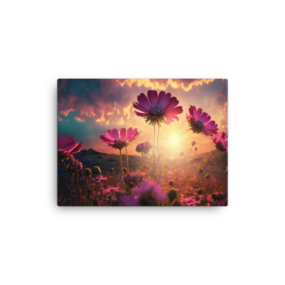 Chakra energy blushing petals art: graceful pink floral elegance spiritual wall art canvas print view 4