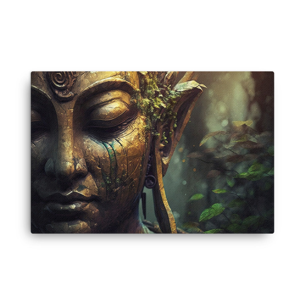 buddha meditation The Path: Buddha Enlightenment Journey canvas wall art in living room mockup