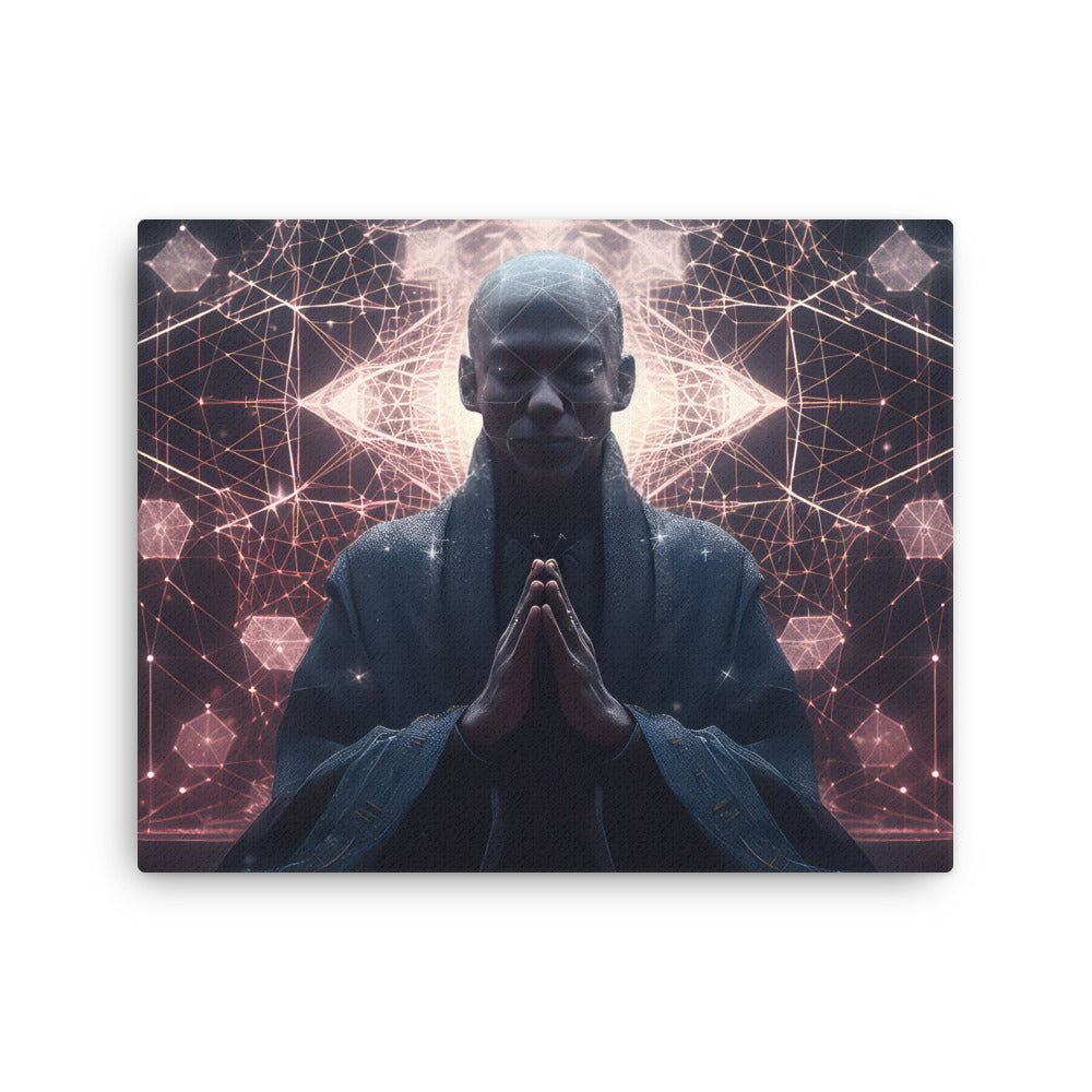 buddha meditation Spiritual Art - Realistic Reflections canvas wall art in meditation space mockup