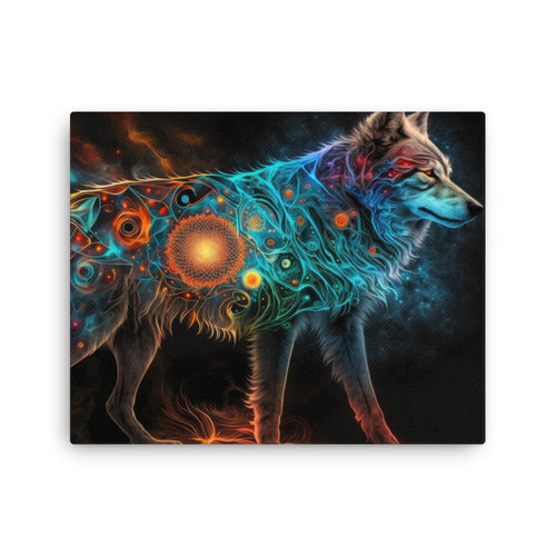 Chakra energy cosmic meditation journey : universe within canvas wall art in living room mockup