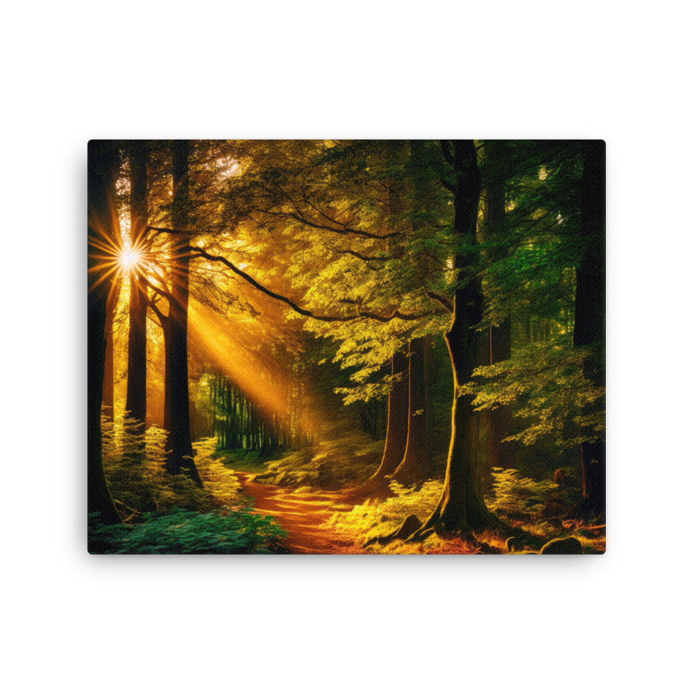 Yoga zen green forest whispers : nature's sanctuary mysteries canvas print texture detail close-up