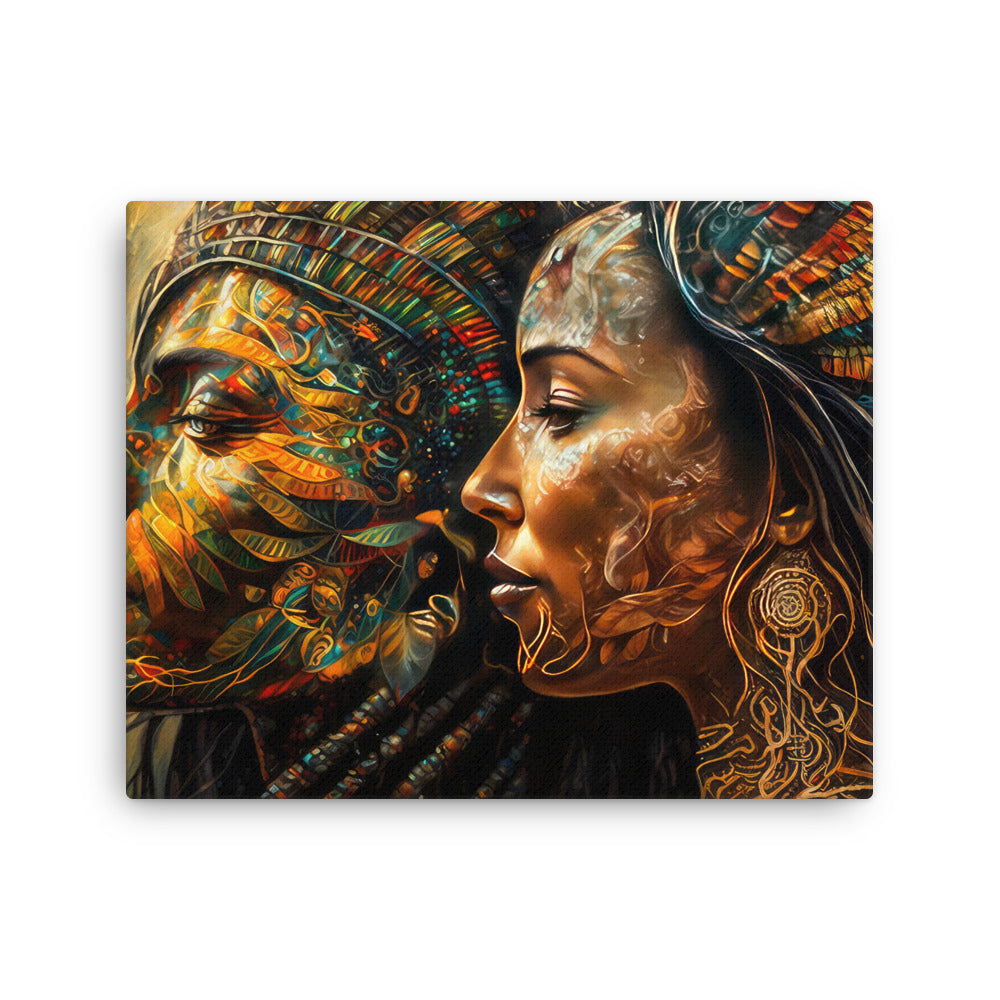 buddha meditation Spiritual Art - Heartfelt Love Connection canvas wall art in meditation space mockup
