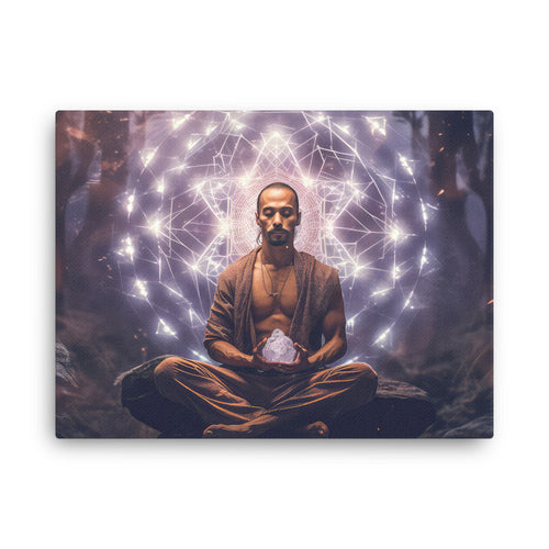 buddha meditation Yoga & Zen - Shamanic Secrets Unveiled Art: Ancient Traditions Wall Art ( canvas wall art in bedroom mockup