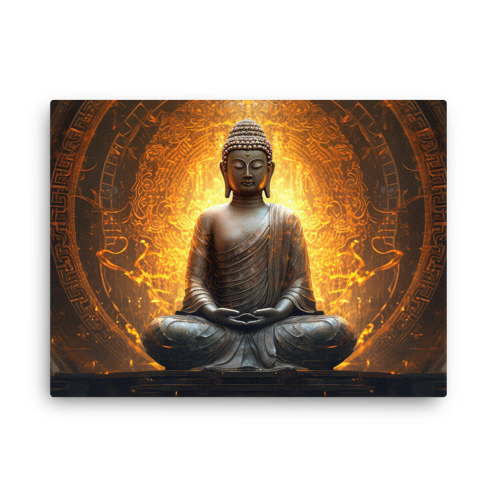 Yoga zen buddha's peace canvas canvas wall art in living room mockup