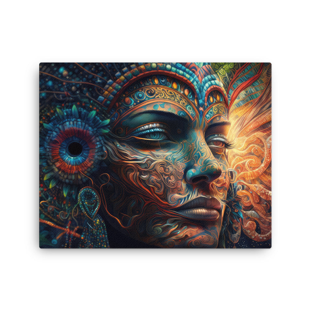 buddha meditation Nature & Shamanic - Amazonian Spirituality canvas wall art in meditation space mockup