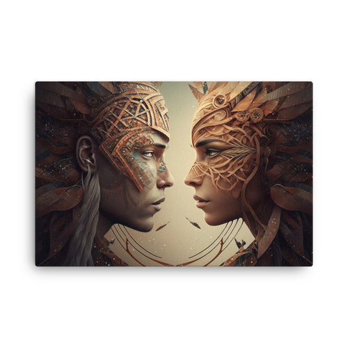 buddha meditation Spiritual Art - Harmony Bond canvas wall art in living room mockup