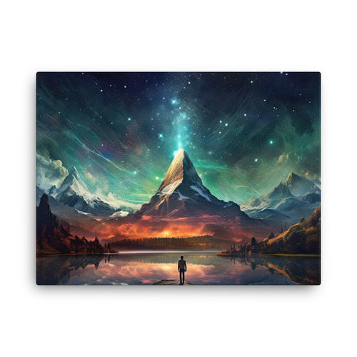 buddha meditation Spiritual Art - Colors In The Sky canvas wall art in bedroom mockup