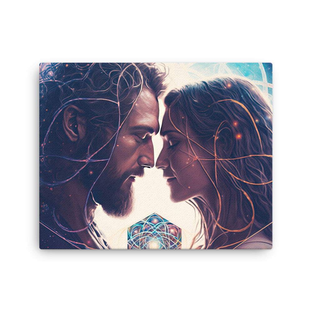 Spiritual magical love bond canvas print texture detail close-up