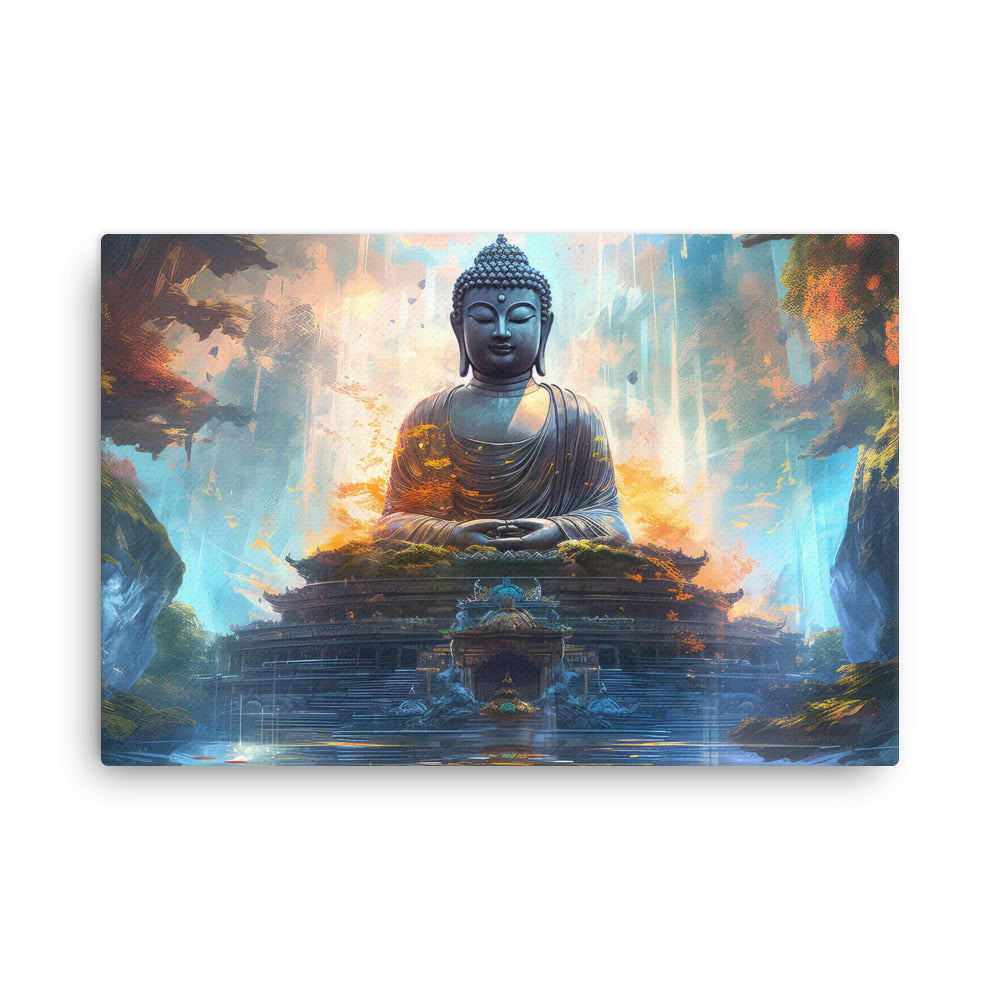 Yoga zen ancient buddha wisdom canvas wall art print