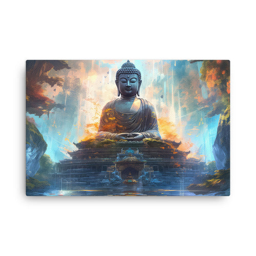 Yoga zen ancient buddha wisdom canvas wall art print