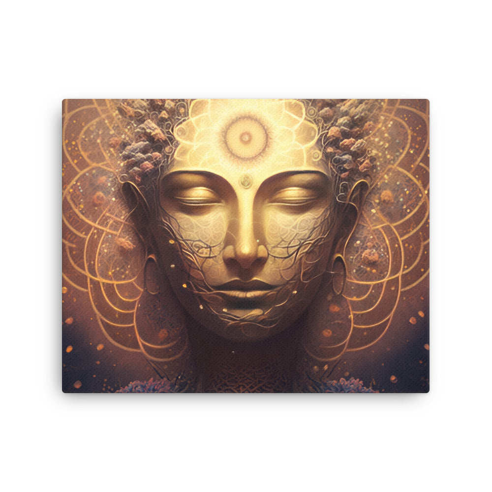 Yoga zen golden buddha canvas canvas print texture detail close-up