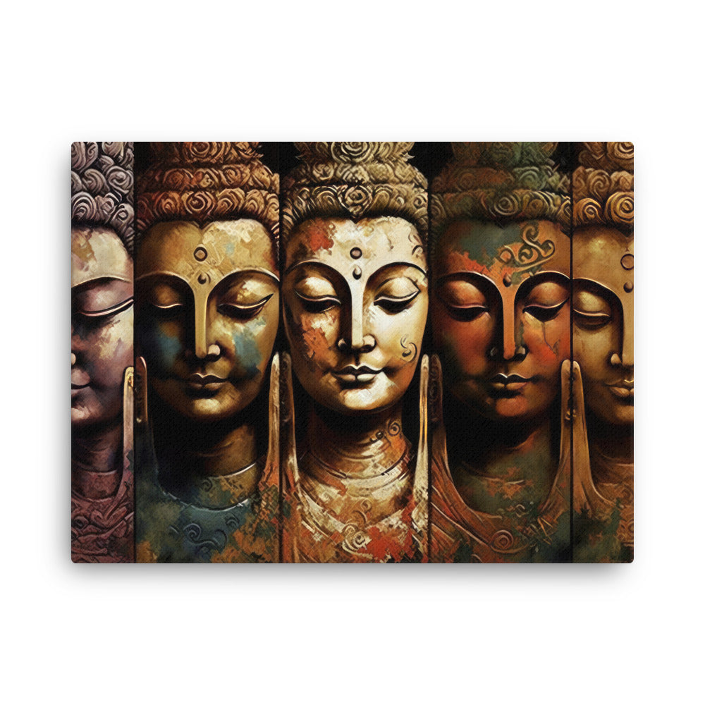 Yoga zen ascending buddha canvas canvas wall art in living room mockup