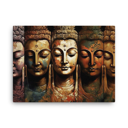 Yoga zen ascending buddha canvas canvas wall art in living room mockup