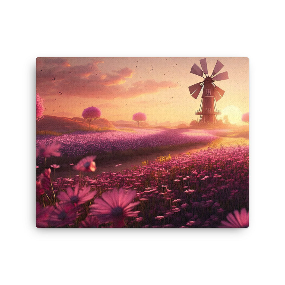 Chakra energy pink blossom windmill canvas print texture detail close-up