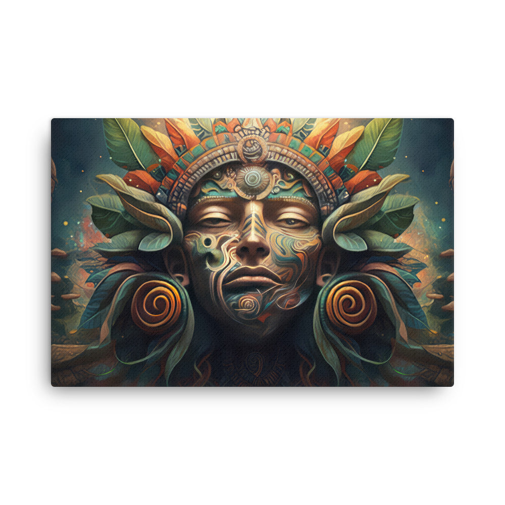 buddha meditation Nature & Shamanic - Ayahuasca canvas wall art in living room mockup