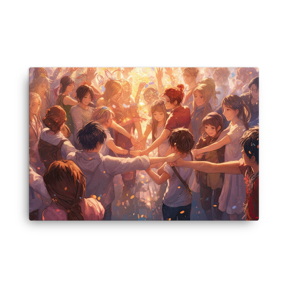 Spiritual humans in peace canvas wall art print