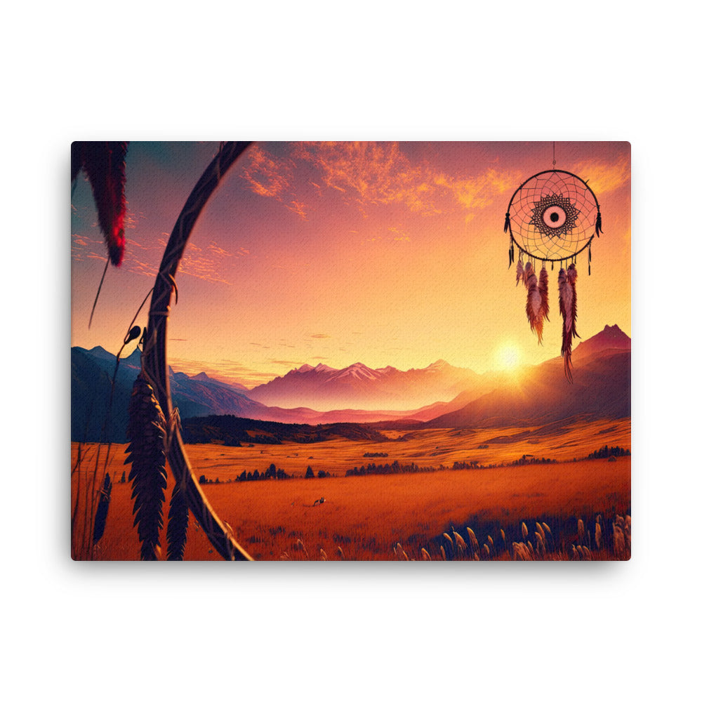 Crystal manifestation dreamcatcher's hope art: weaving life's threads canvas wall art in living room mockup