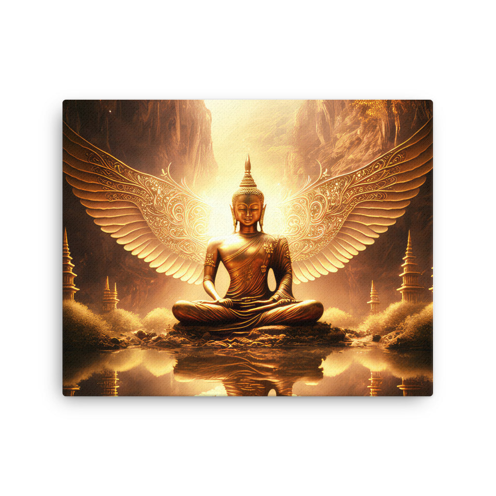 Yoga zen golden buddha canvas canvas print texture detail close-up
