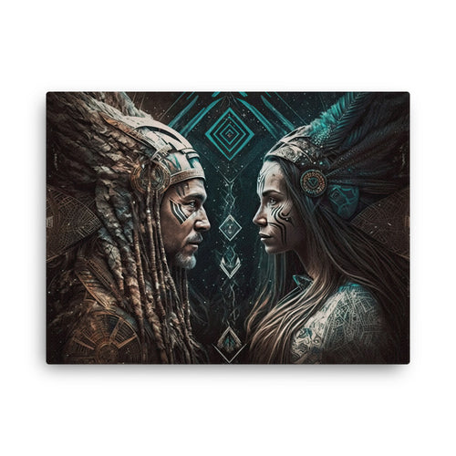 buddha meditation Nature & Shamanic - Harmony canvas wall art in bedroom mockup