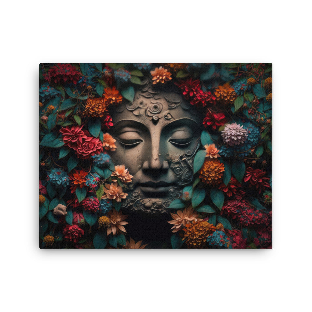 Yoga zen buddha's flowers canvas canvas print texture detail close-up