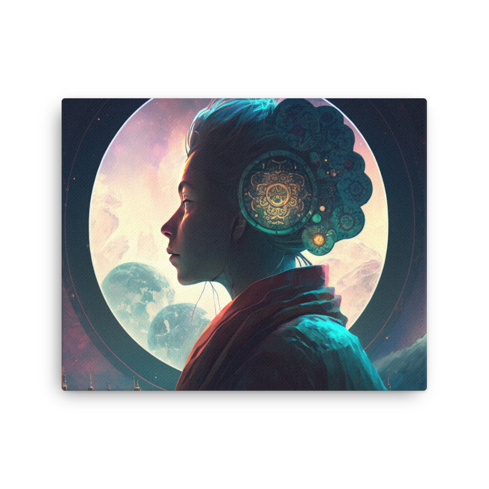 buddha meditation Spiritual Anime Adventures canvas wall art in meditation space mockup