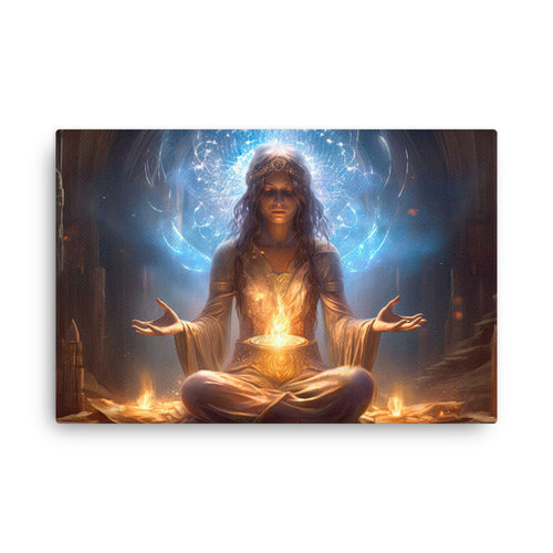 buddha meditation Yoga & Zen - Inner Peace Meditation : Journey Of Self-discovery Wall Art ( canvas wall art in living room mockup