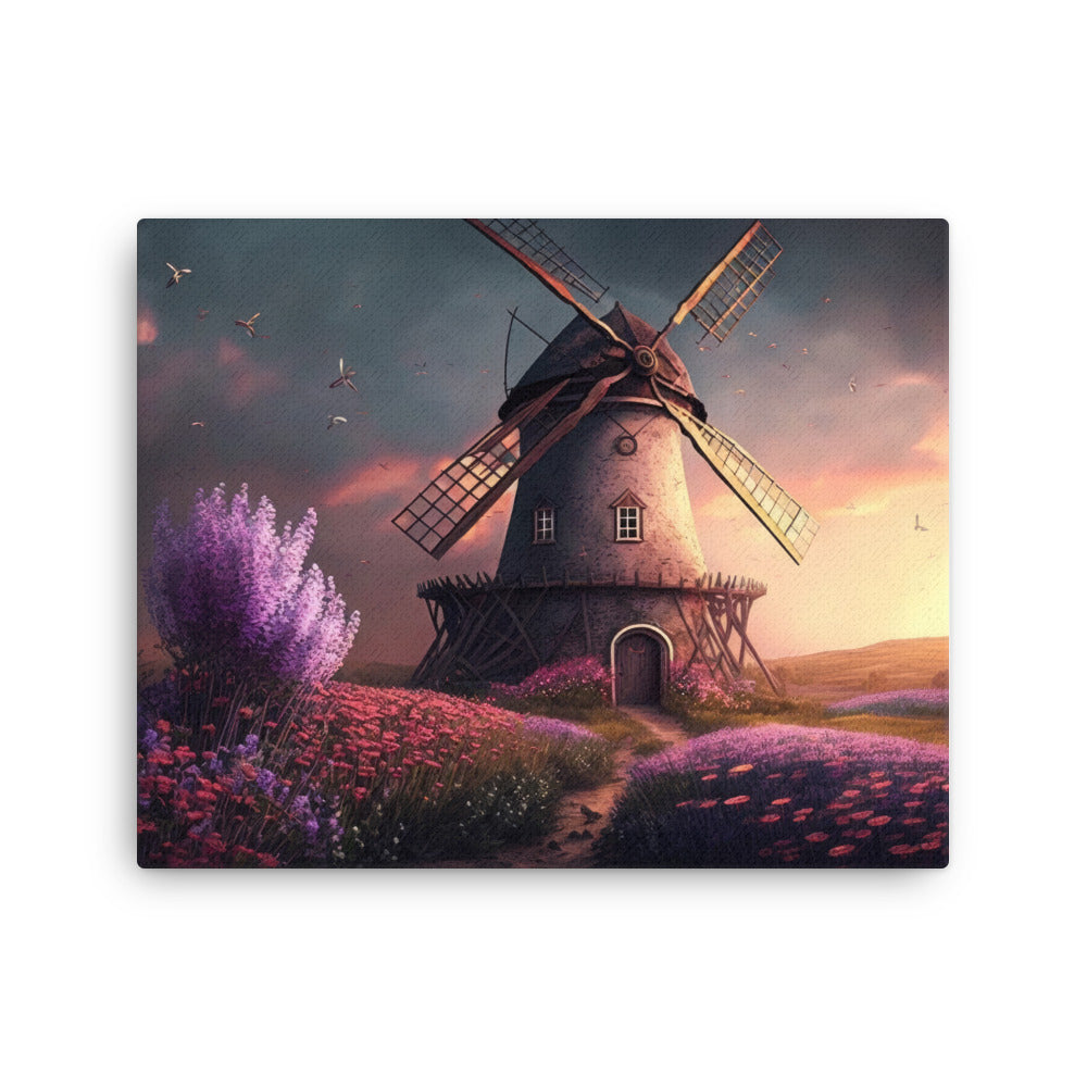 Nature shamanic enchanted windmill fantasy canvas print texture detail close-up