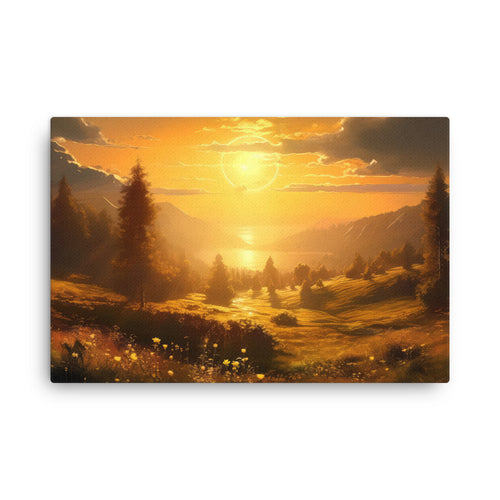 Nature shamanic golden morning splendor canvas wall art print
