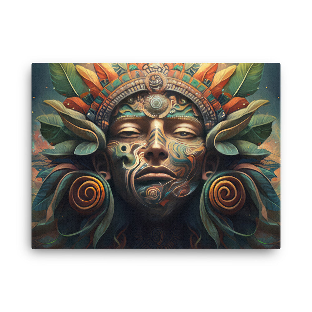 buddha meditation Nature & Shamanic - Ayahuasca canvas wall art in bedroom mockup
