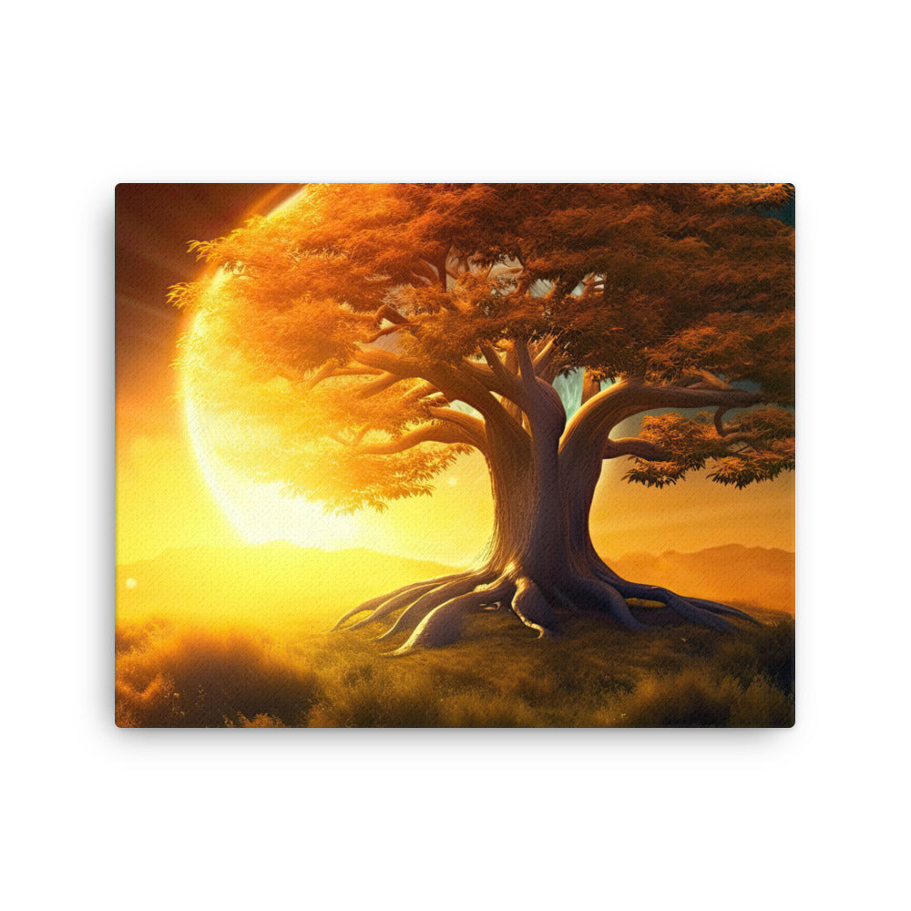 Chakra energy golden reverie yellow nature : dreamy landscape canvas print texture detail close-up