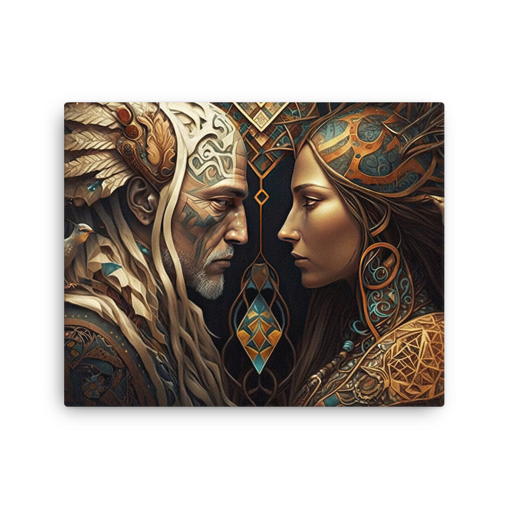 Spiritual love connection canvas canvas print texture detail close-up