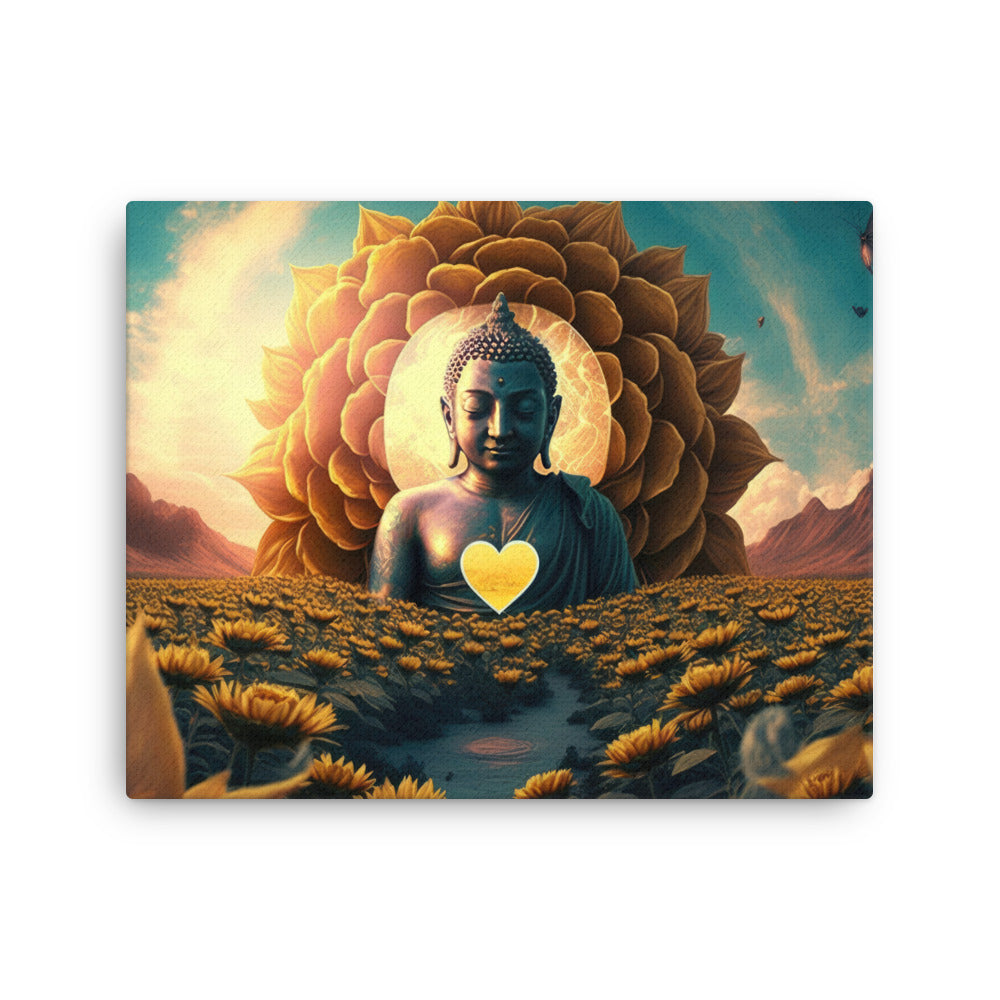 Chakra energy buddha's heart | compassion & love canvas print texture detail close-up
