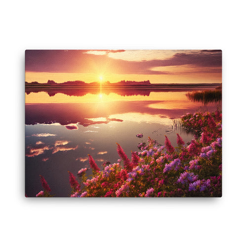buddha meditation Spiritual Art - Nature's Sunrise Art: Symphony Of Colors Embrace Wall Art ( canvas wall art in bedroom mockup