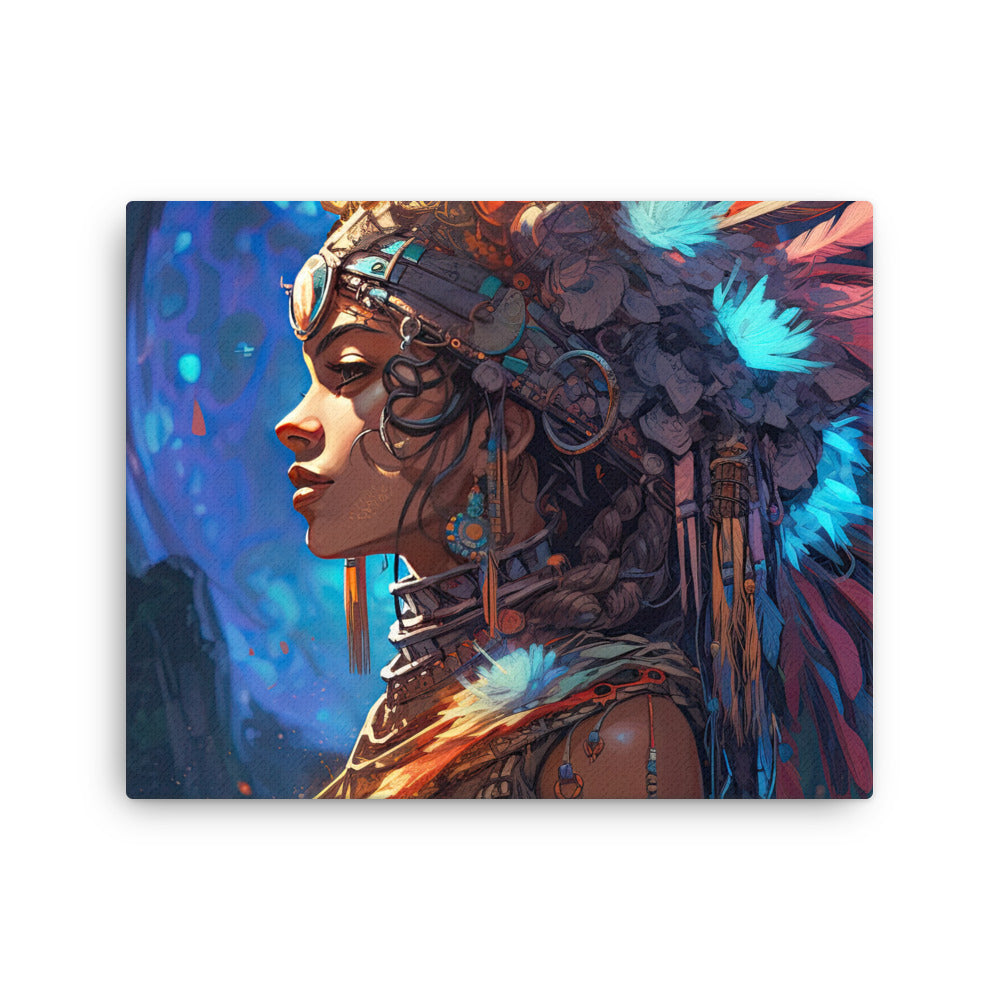 buddha meditation Mystical Sci-Fi canvas wall art in meditation space mockup