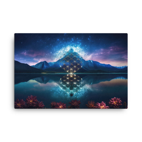 sacred geometry Sacred Geometry canvas wall art in living room mockup