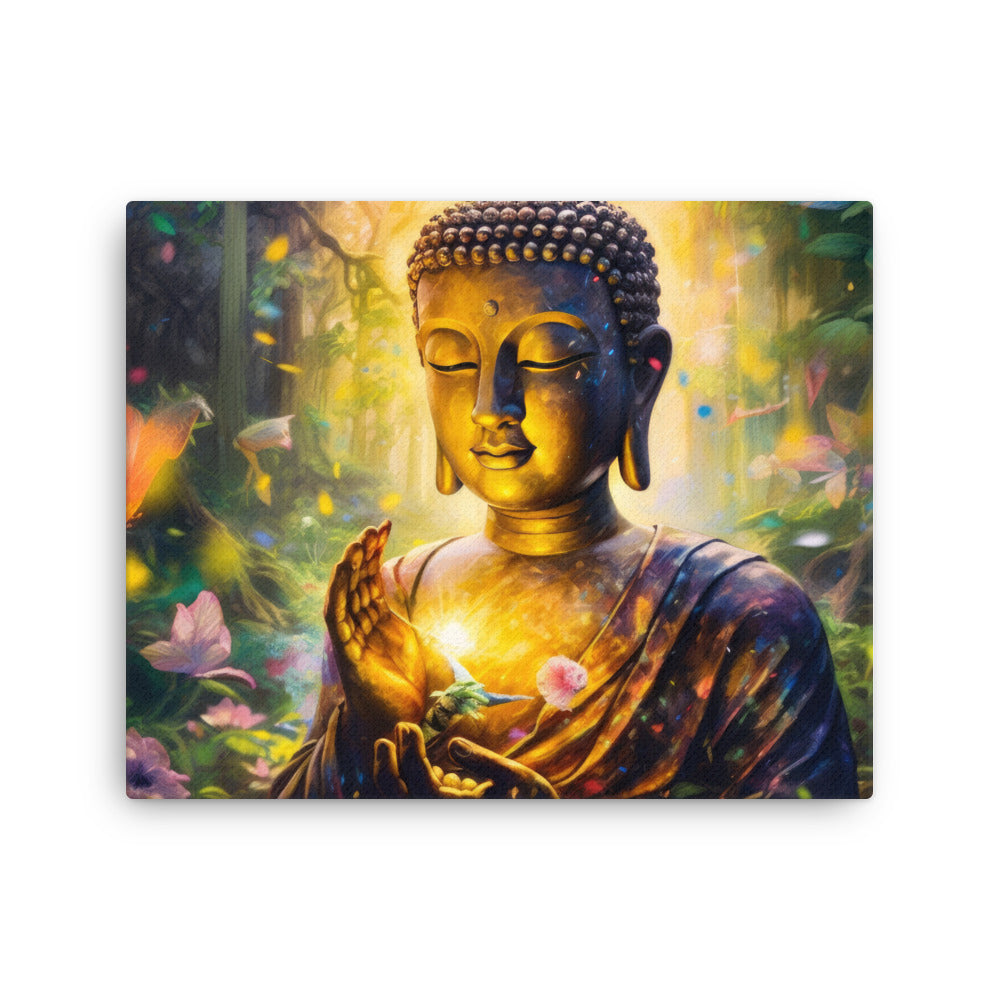 Chakra energy buddha's enlightenment canvas canvas print texture detail close-up