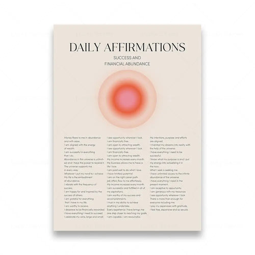 Chakra energy daily affirmation gradient spiritual wall art canvas print view 10