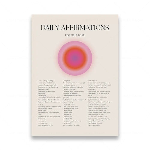 Chakra energy daily affirmation gradient spiritual wall art canvas print view 7